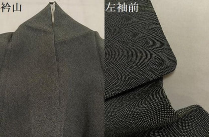 平和屋着物●江戸小紋　鮫小紋柄　黒地　正絹　逸品　AABN3039ph