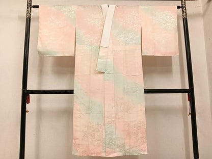 平和屋着物●長襦袢　無双仕立て　草花地紋　暈し染め　やまと誂製　正絹　逸品　AABN3040ph