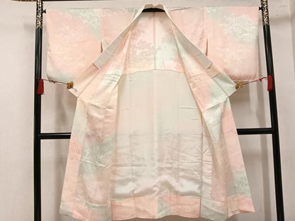 平和屋着物●長襦袢　無双仕立て　草花地紋　暈し染め　やまと誂製　正絹　逸品　AABN3040ph