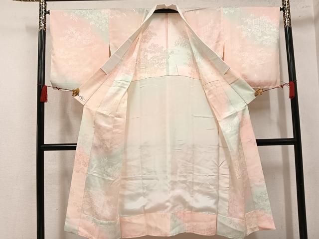 平和屋着物●長襦袢　無双仕立て　草花地紋　暈し染め　やまと誂製　正絹　逸品　AABN3040ph