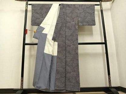 平和屋着物●江戸小紋　草花文　正絹　逸品　AABN3045ph