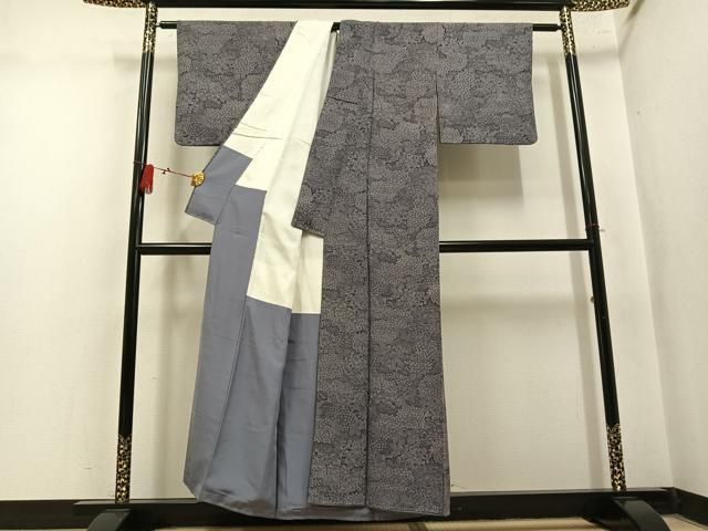 平和屋着物●江戸小紋　草花文　正絹　逸品　AABN3045ph