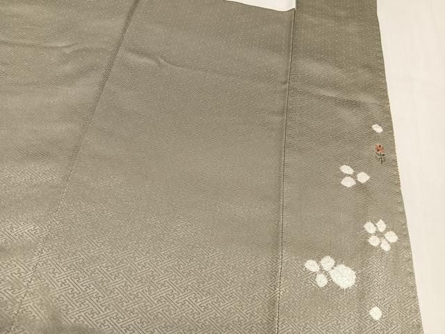 平和屋着物●訪問着　絞り　刺繍　草花文　金彩　正絹　逸品　AABN3054ph