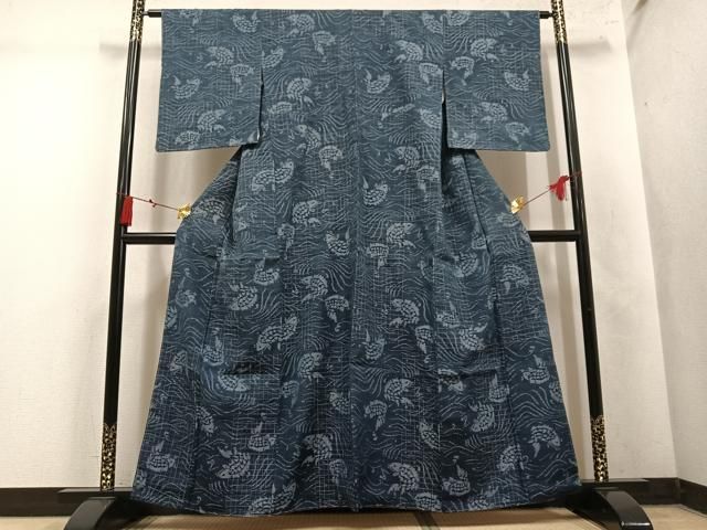 平和屋着物●訪問着　紬地　荒磯　正絹　逸品　未使用　AABN3058ph