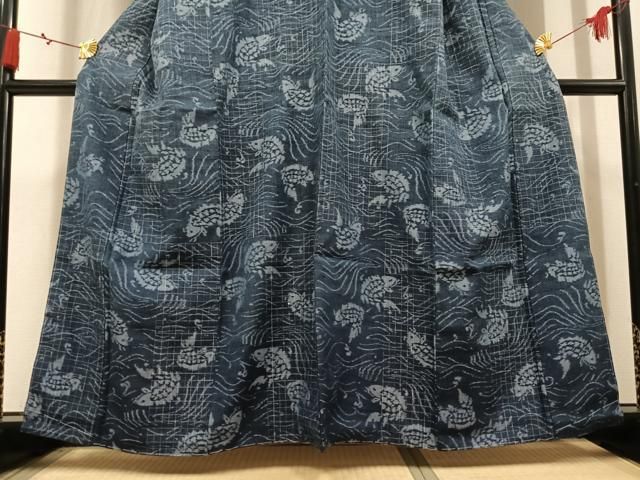 平和屋着物●訪問着　紬地　荒磯　正絹　逸品　未使用　AABN3058ph
