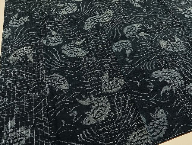 平和屋着物●訪問着　紬地　荒磯　正絹　逸品　未使用　AABN3058ph