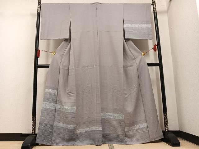 平和屋着物●訪問着　横段文　ますいわ屋扱い　正絹　逸品　AABN3064ph