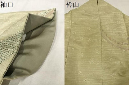 平和屋着物●中国三大刺繍　スワトウ刺繍　汕頭刺繍　総刺繍　訪問着　紬地　更紗文　正絹　逸品　AABN3065ph