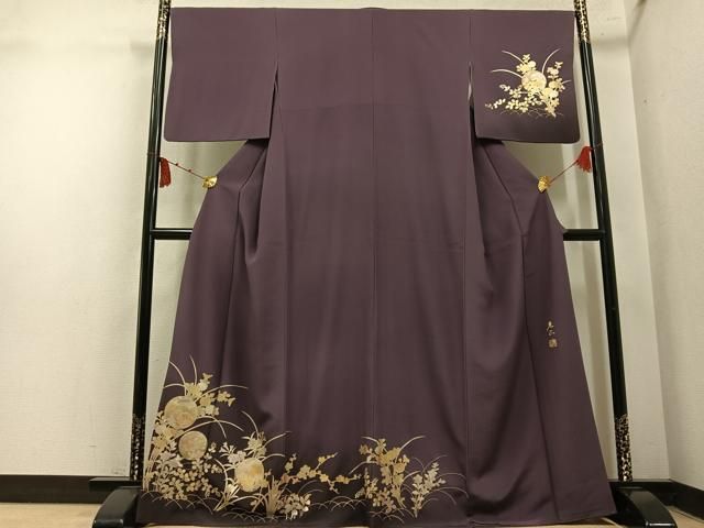 平和屋着物●金彩友禅　卓越技能者・名工・和田光正　訪問着　草花文　暈し染め　金彩　正絹　逸品　AABN3066ph