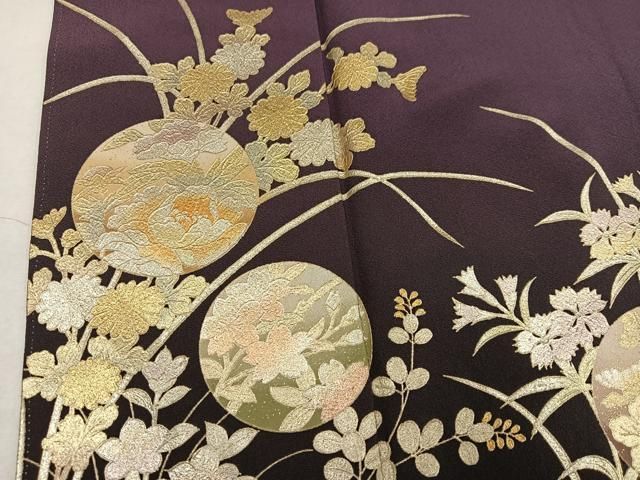 平和屋着物●金彩友禅　卓越技能者・名工・和田光正　訪問着　草花文　暈し染め　金彩　正絹　逸品　AABN3066ph