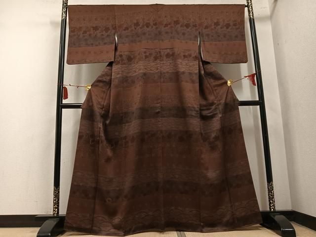 平和屋着物●訪問着　刺繍　葡萄草花文　正絹　逸品　AABN3067ph