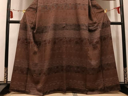 平和屋着物●訪問着　刺繍　葡萄草花文　正絹　逸品　AABN3067ph