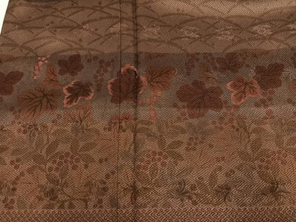 平和屋着物●訪問着　刺繍　葡萄草花文　正絹　逸品　AABN3067ph