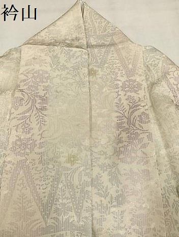 平和屋着物●上質な小紋　型染め　草花間道　正絹　逸品　AABN3068ph