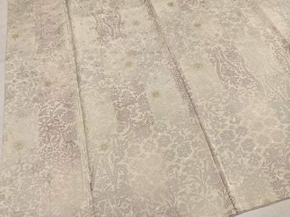 平和屋着物●上質な小紋　型染め　草花間道　正絹　逸品　AABN3068ph