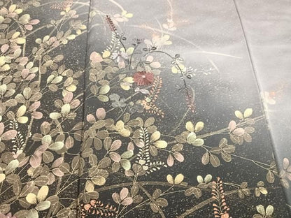 平和屋着物●訪問着　刺繍　草花文　暈し染め　金彩　正絹　逸品　未使用　AABN3083ph