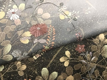 平和屋着物●訪問着　刺繍　草花文　暈し染め　金彩　正絹　逸品　未使用　AABN3083ph