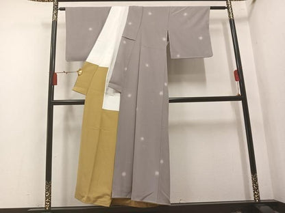 平和屋着物●上質な小紋　霞文　蛍暈し　金彩　正絹　逸品　未使用　AABN3084ph