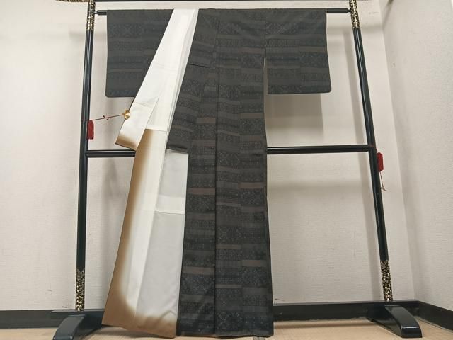 平和屋着物●小紋　草花文　洗える着物　AABN3094ph