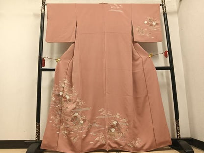平和屋着物●訪問着　草花文　正絹　逸品　AABN3102ph