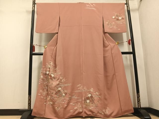平和屋着物●訪問着　草花文　正絹　逸品　AABN3102ph