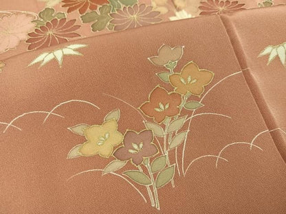 平和屋着物●訪問着　草花文　正絹　逸品　AABN3102ph