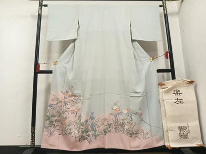 平和屋着物●豪華色留袖　友禅　作家物　草花文　たとう紙付き　正絹　逸品　AABN3115ph