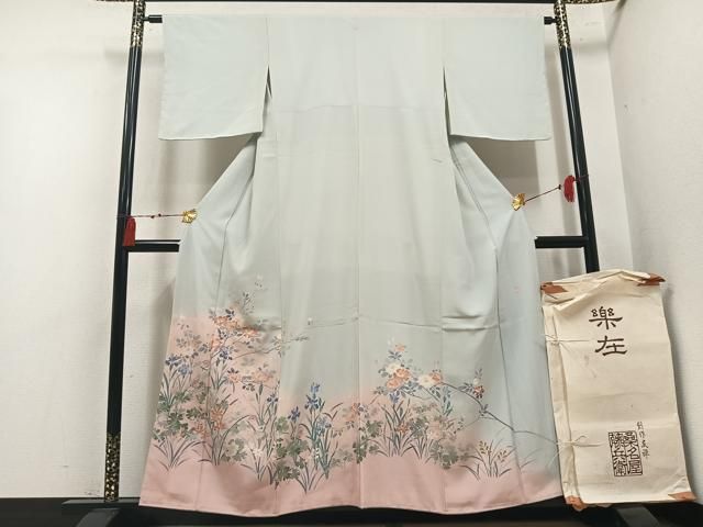 平和屋着物●豪華色留袖　友禅　作家物　草花文　たとう紙付き　正絹　逸品　AABN3115ph