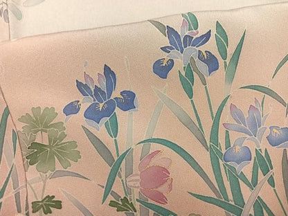 平和屋着物●豪華色留袖　友禅　作家物　草花文　たとう紙付き　正絹　逸品　AABN3115ph