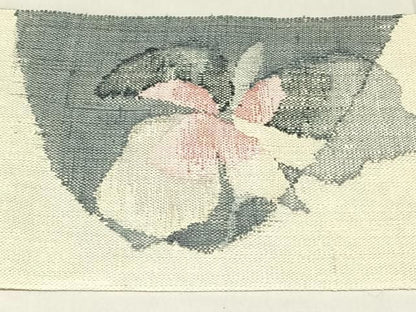 平和屋着物◎八寸名古屋帯　紬地　枝花文　正絹　逸品　AABN3138dk