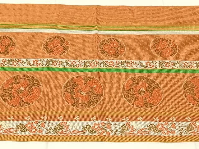 平和屋着物◎本場筑前博多織　八寸名古屋帯　花丸文　正絹　逸品　AABN3139dk
