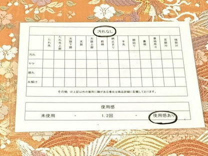 平和屋着物◎唐織佐賀錦　六通柄袋帯　瑞鳥桜花流波文　金糸　正絹　逸品　AABN3143dk