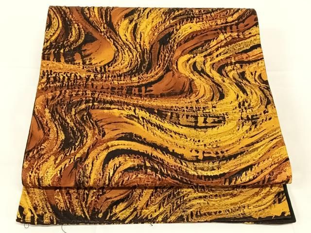 平和屋着物◎全通柄袋帯　流水文　正絹　逸品　AABN3160dk
