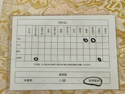 平和屋着物◎六通柄京袋帯　抽象花文　金銀糸　正絹　逸品　AABN3283ps