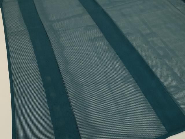 平和屋着物＊夏物　色無地　縦絽　高麗納戸色　洗える着物　AABN3364jd