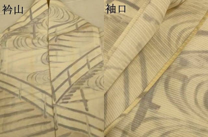 平和屋着物＊夏物　小紋　絽　渡橋文　正絹　逸品　AABN3365jd
