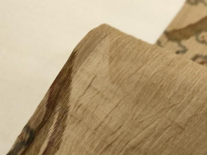 平和屋着物＊夏物　本場小千谷ちぢみ　枝花文　麻　逸品　AABN3369jd