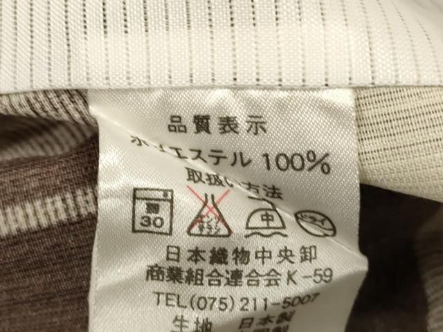 平和屋着物＊夏物　小紋　紗　格子　洗える着物　AABN3375jd