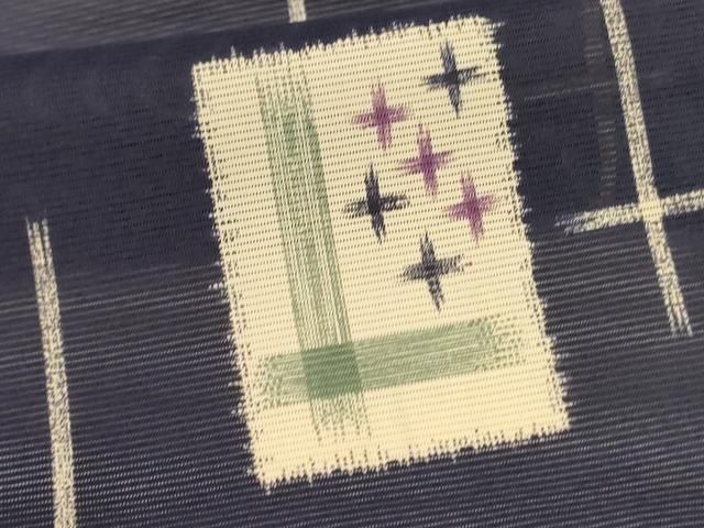 平和屋着物＊夏物　小紋　絽　十字絣　洗える着物　AABN3379jd