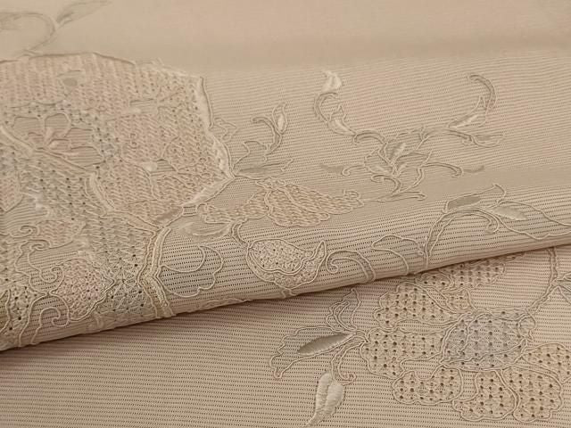 平和屋着物＊夏物　中国三大刺繍　スワトウ刺繍　汕頭刺繍　総刺繍　訪問着　絽　花鳥唐草文　正絹　逸品　AABN3381jd