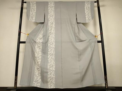 平和屋着物＊夏物　訪問着　縦絽　箔散らし間道　正絹　逸品　AABN3386jd