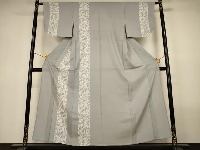 平和屋着物＊夏物　訪問着　縦絽　箔散らし間道　正絹　逸品　AABN3386jd