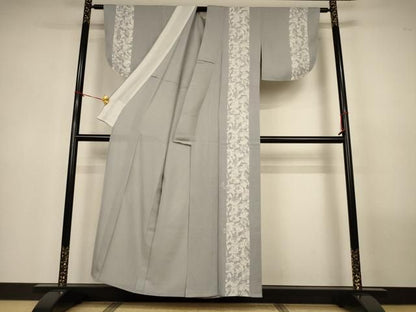 平和屋着物＊夏物　訪問着　縦絽　箔散らし間道　正絹　逸品　AABN3386jd