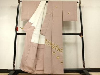 平和屋着物●梅原新太郎　訪問着　総刺繍　幾何学花文　小大丸　金糸　たとう紙付き　正絹　逸品　未使用　AABN3562fy