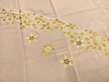 平和屋着物●梅原新太郎　訪問着　総刺繍　幾何学花文　小大丸　金糸　たとう紙付き　正絹　逸品　未使用　AABN3562fy