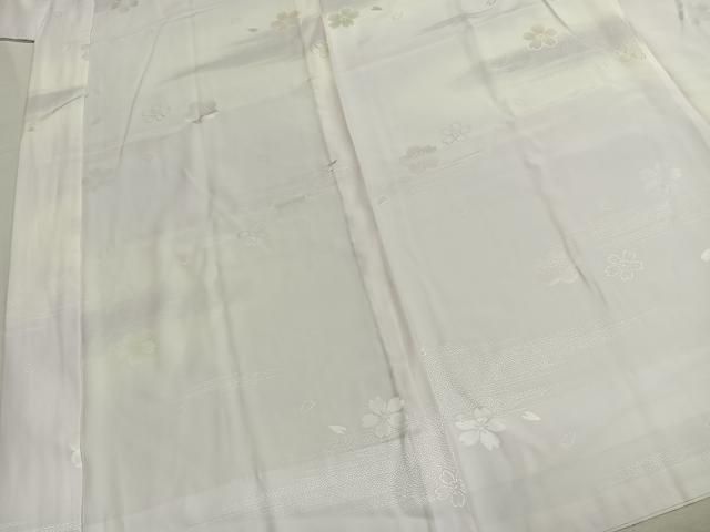 平和屋着物●長襦袢　無双仕立て　舞桜地紋　暈し染め　正絹　逸品　AABN3563fy