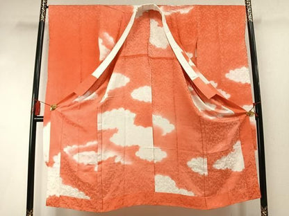 平和屋着物●創業460年・千總　振袖　長襦袢(無双仕立て)セット　絞り　駒刺繍　御所車鴛鴦花文　金彩　正絹　逸品　AABN3565fy