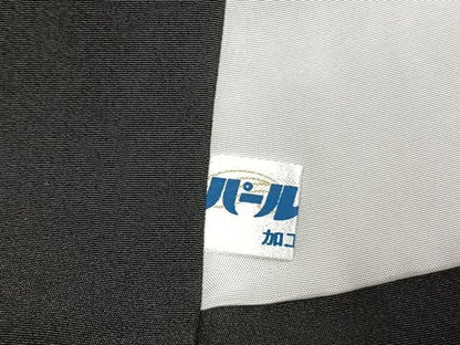 平和屋着物●上質な小紋　舞桜文　蛍暈し　黒地　金彩　鬼しぼ縮緬　正絹　逸品　AABN3567fy