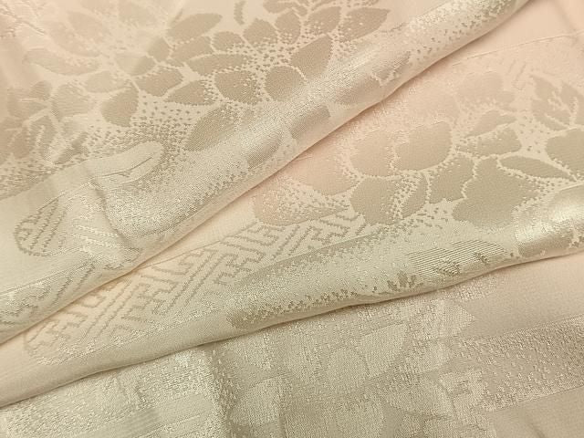 平和屋着物●振袖用長襦袢　無双仕立て　草花地紋　暈し染め　半衿刺繍　正絹　逸品　AABN3575fy