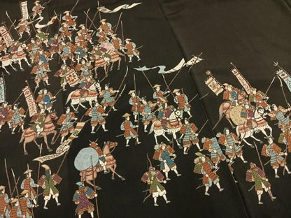 平和屋着物●豪華黒留袖　作家物　人物馬文　金彩　正絹　逸品　AABN3576fy